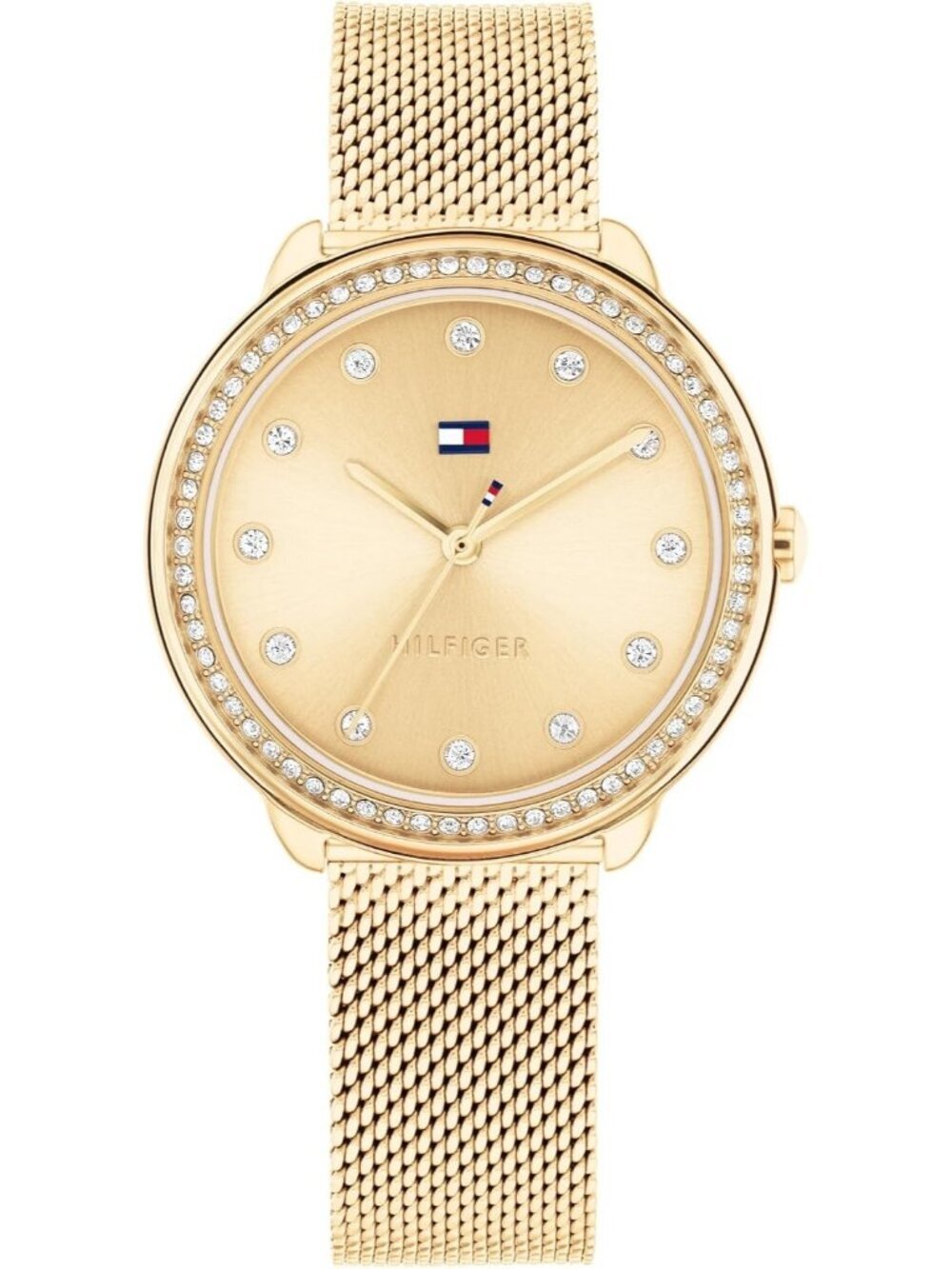 Women's Gold Mesh Band 3H Quartz Stainless Steel Premium Fashion Wrist Watch